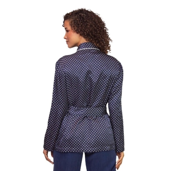 Raquel Allegra Relaxed Blazer in Navy Polka Dot - Picture 5 of 9